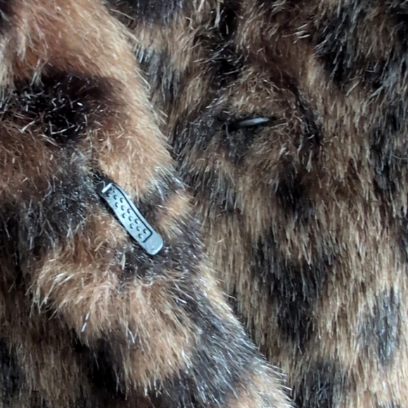 Velvet for Garnet Hill Leopard Print Mob Wife Faux Fur Fully Lined Coat S - Picture 12 of 13